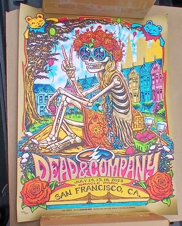 2023 Dead & Company SF Gold Limited Edition Poster by Munk One