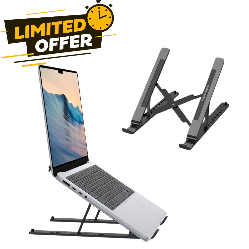 Portable Laptop Stand, OMOTON Laptop Stand for Desk Ergonomic 7-Levels Angles...