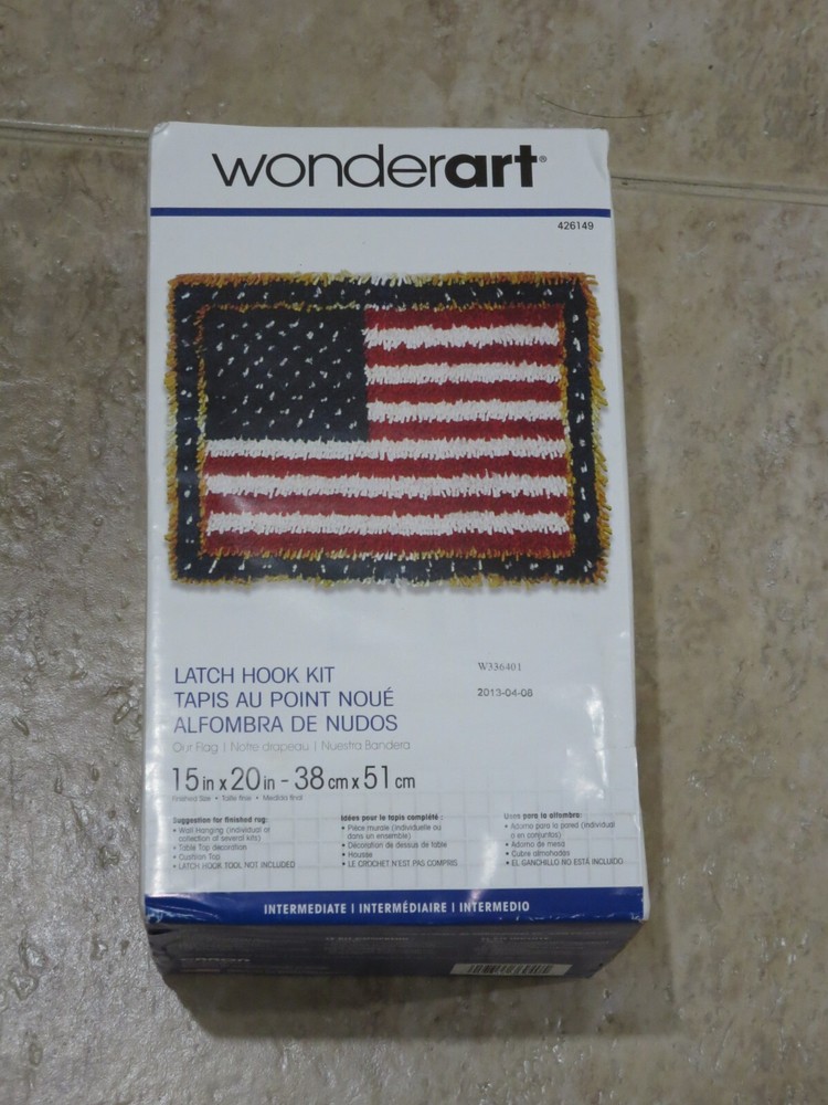 Caron Wonderart Latch Hook Kit OUR FLAG  15