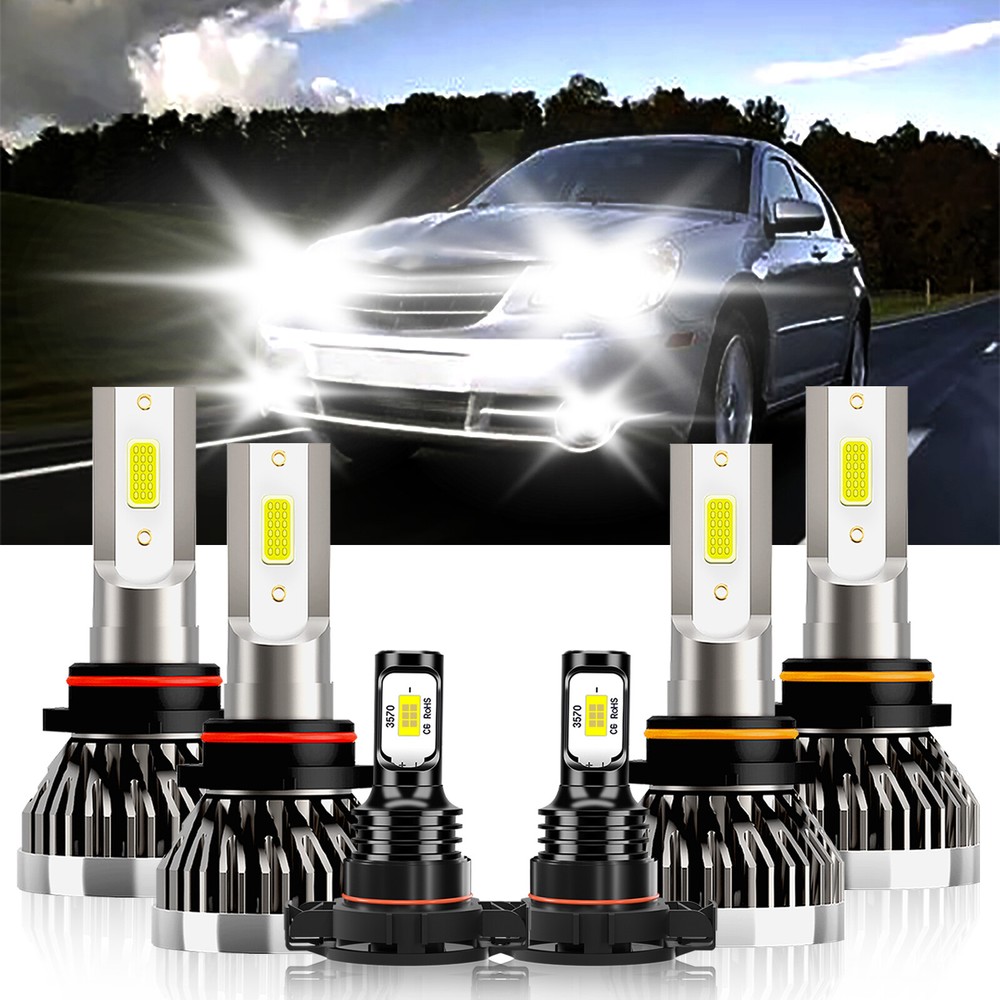 For Chrysler Sebring 2010-2010 6x LED Headlight High Low Beam+Fog Light Bulb Kit