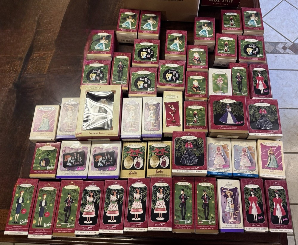 LOT of 49 Vintage Barbie Hallmark Keepsake Christmas Ornaments
