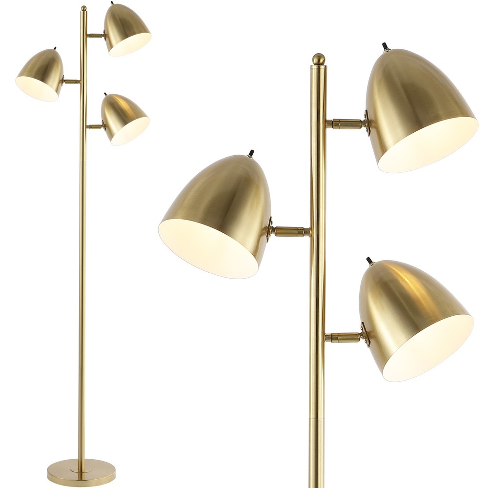 Jonathan Y 67-Inch Gold LED Tree Floor Lamp with 3 Lights JYL3086 Billy