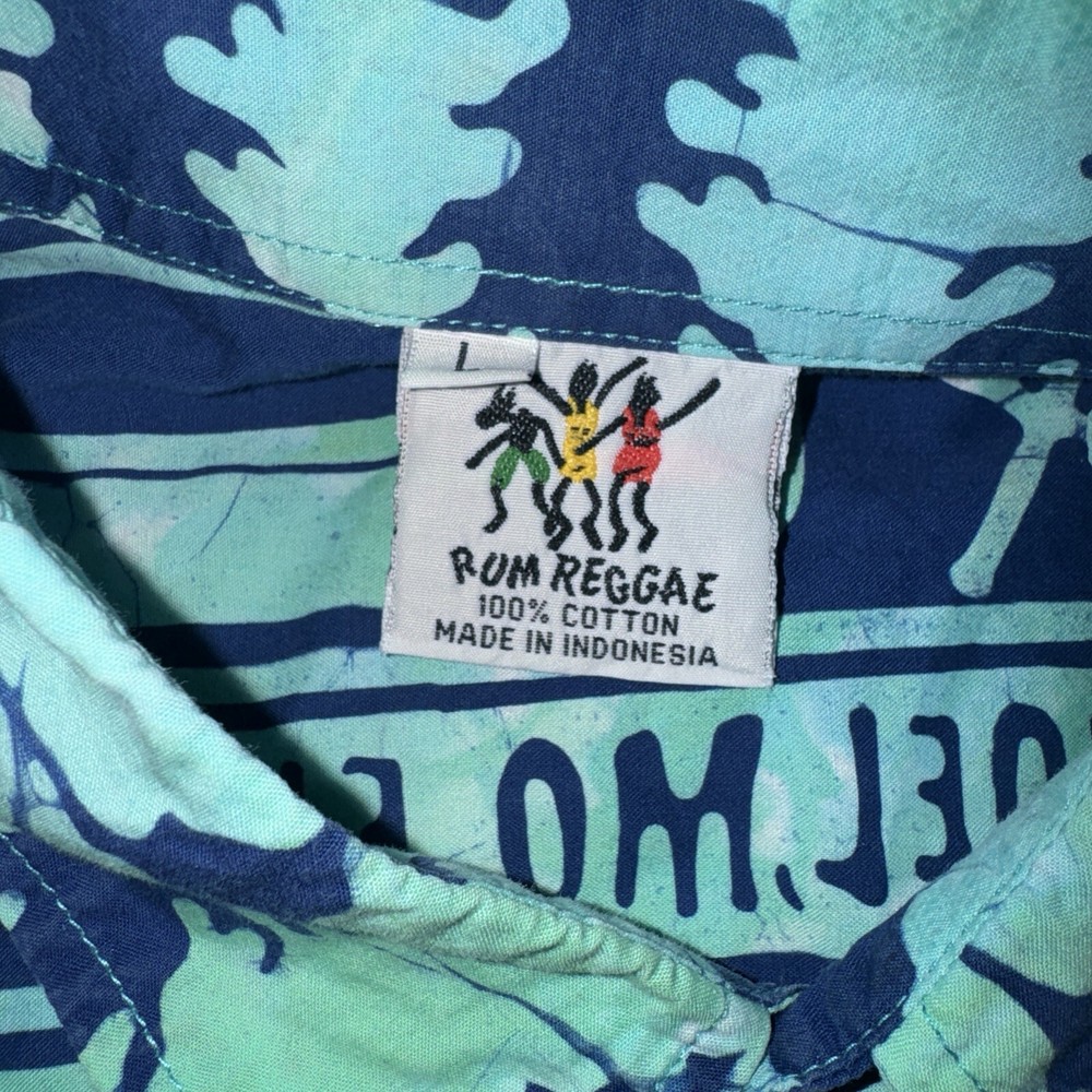 Colorful Vintage Hawaiian Canoe Camp Shirt for Men – Large Rum Reggae Style