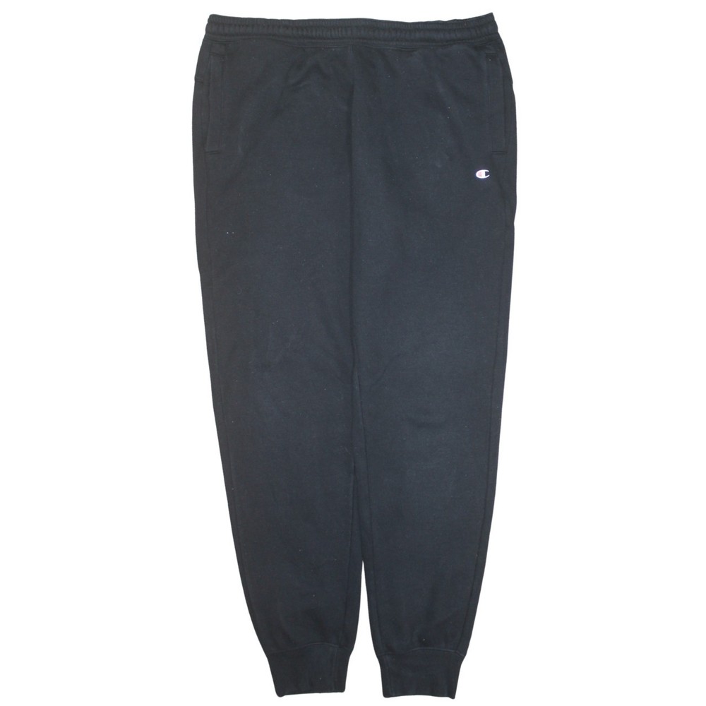 Champion Mens Joggers Black Fleece Elastic Waist C Logo Cuffed Sweatpants L