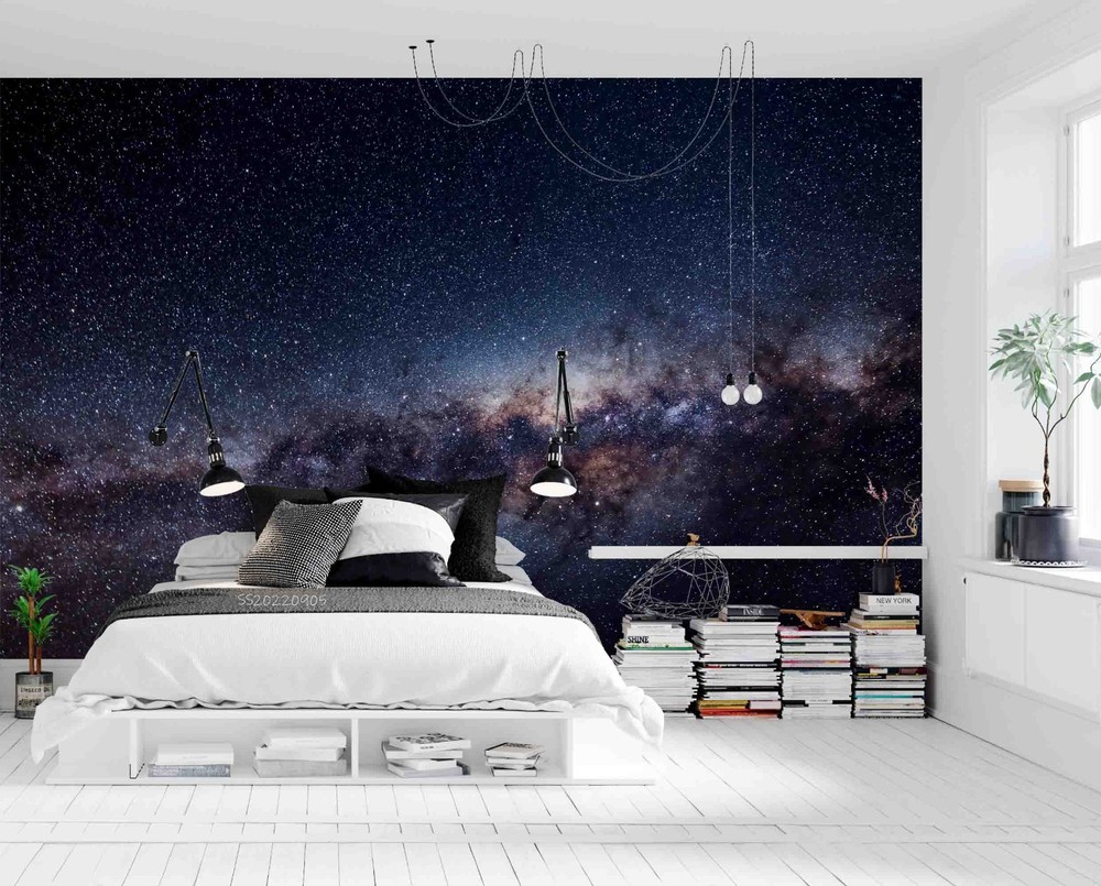 3D Space Starry Sky Nature Scenery Wall Murals Wallpaper Murals Wall Sticker