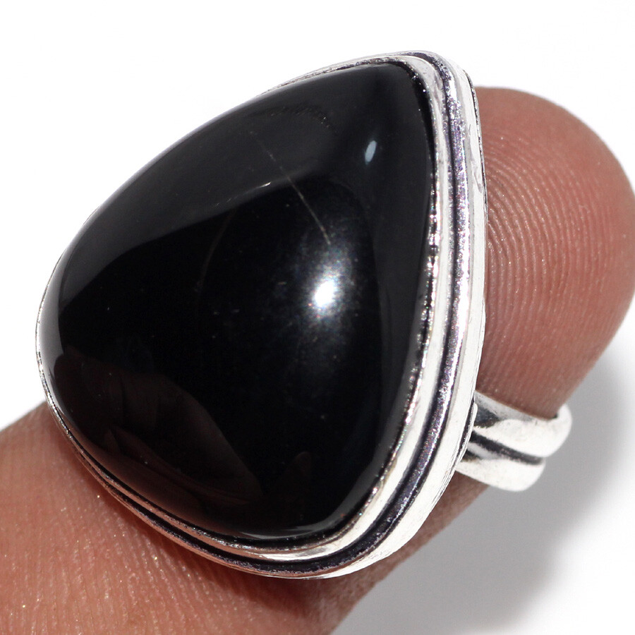 Black Onyx 925 Silver Plated Gemstone Handmade Ring Us 6.5 Stylish Gift JW