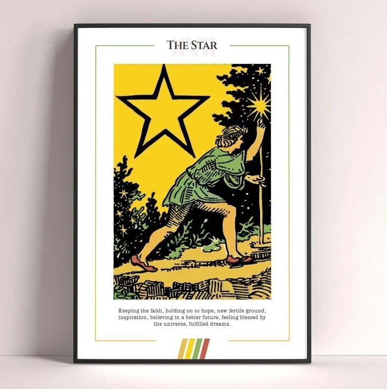 Star Tarot Card Art Print - Digital Download Tarot Poster
