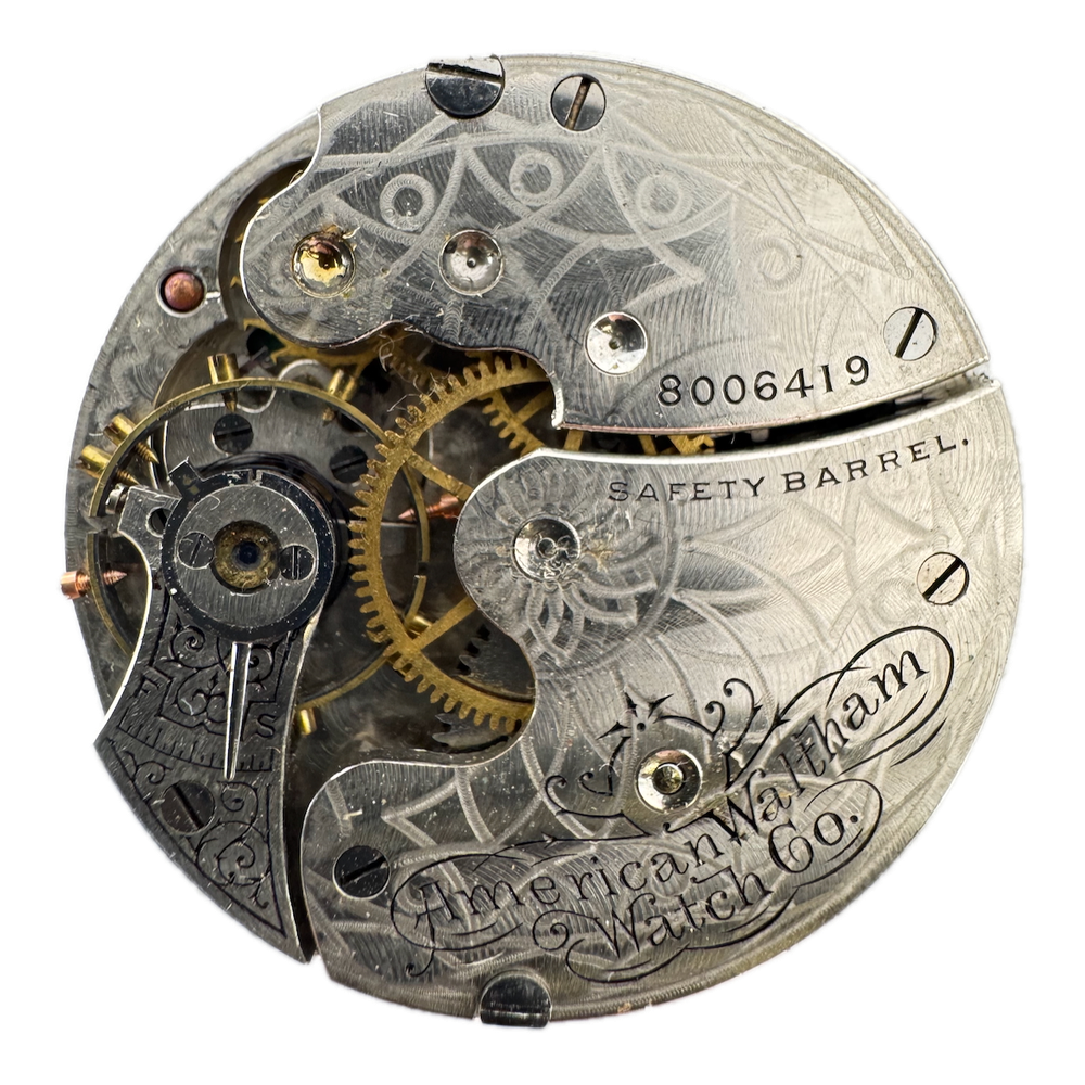 Antique 0s 1896 Waltham 7 Jewel Mechanical Hunter Pocket Watch Movement 61 USA