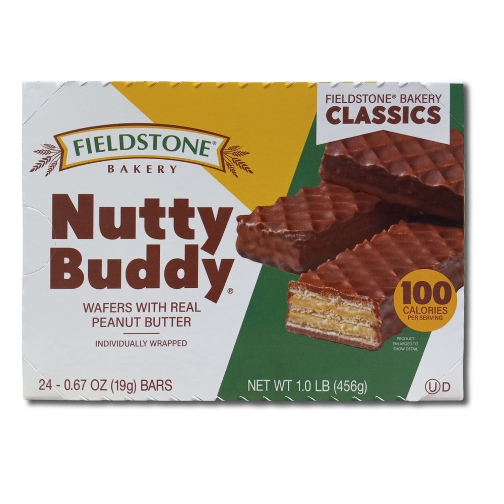 Fieldstone Bakery Chocolate Covered Wafers & Peanut Butter | 24 Count Box | 2 Pa