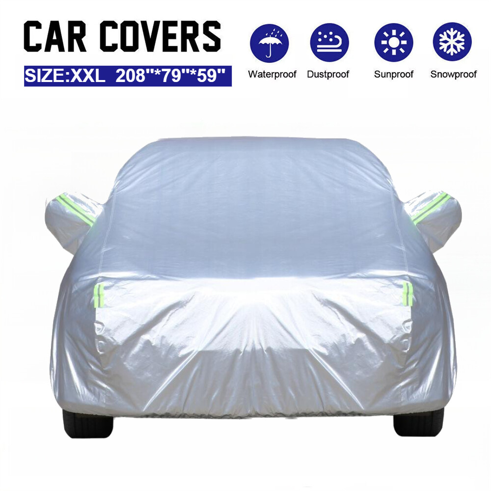 Waterproof UV-Resistant Silver Full Car Cover for All-Weather Protection