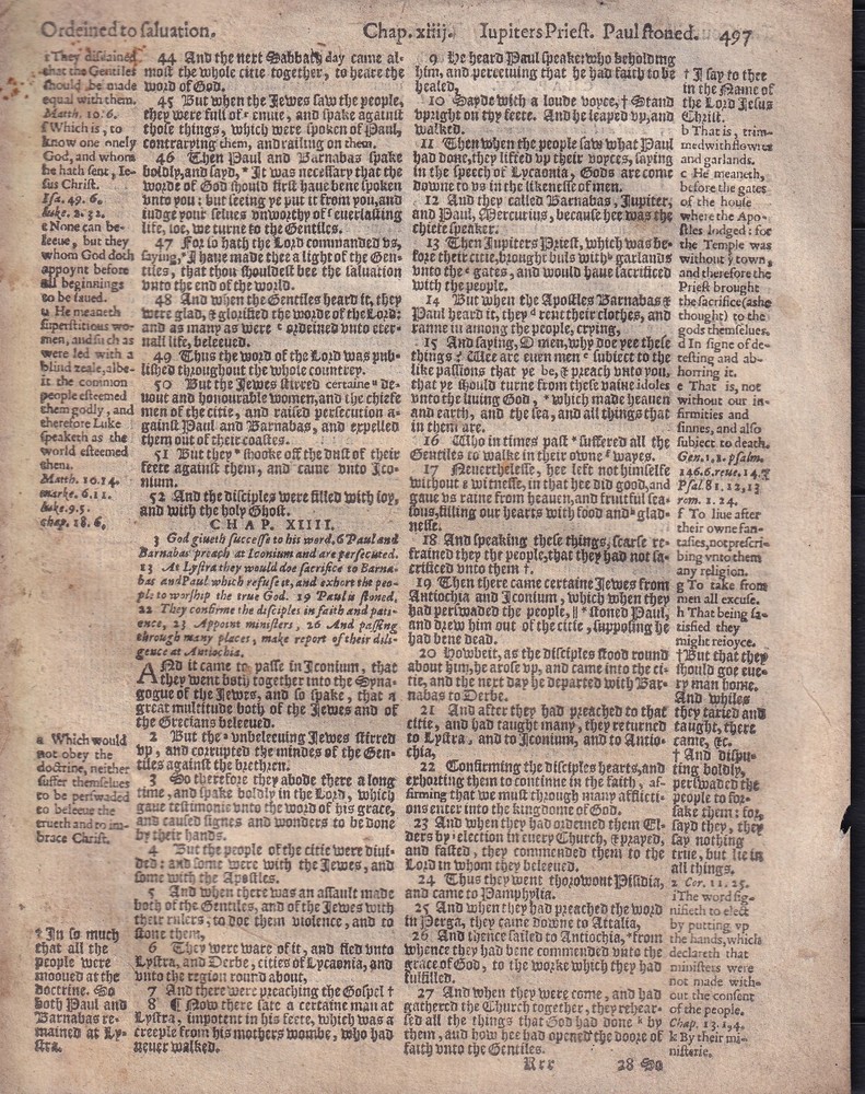 1605 Geneva Bible, New Testament Original Leaves,  Sold Individually