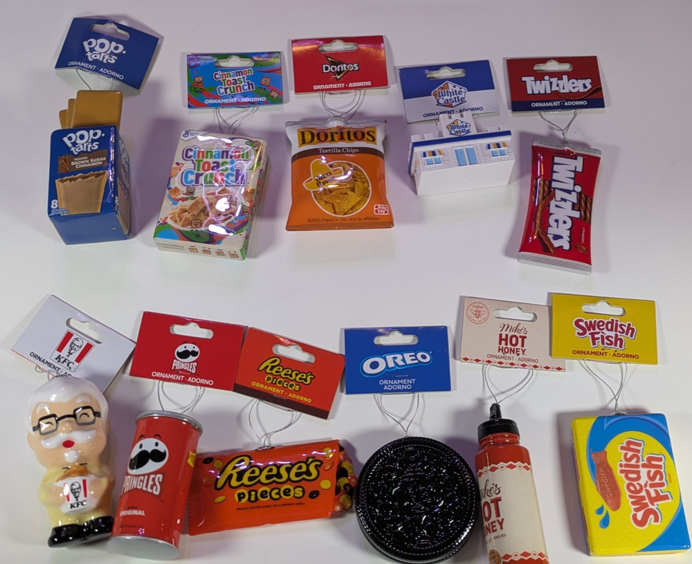 Food Ornament Lot of 11 Oreo KFC Pringles Pop Tarts Doritos White Castle Hot...