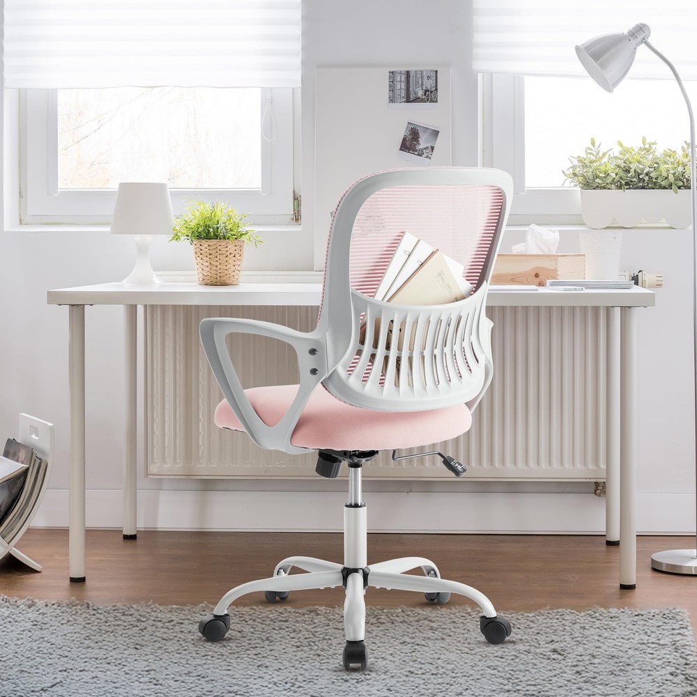 Ergonomic Pink Executive Office Chair for Home & Desk Tasks