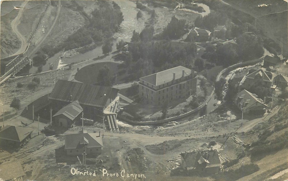 c1910 Provo Canyon Utah Olmstead Aerial View RPPC Postcard 25-10949