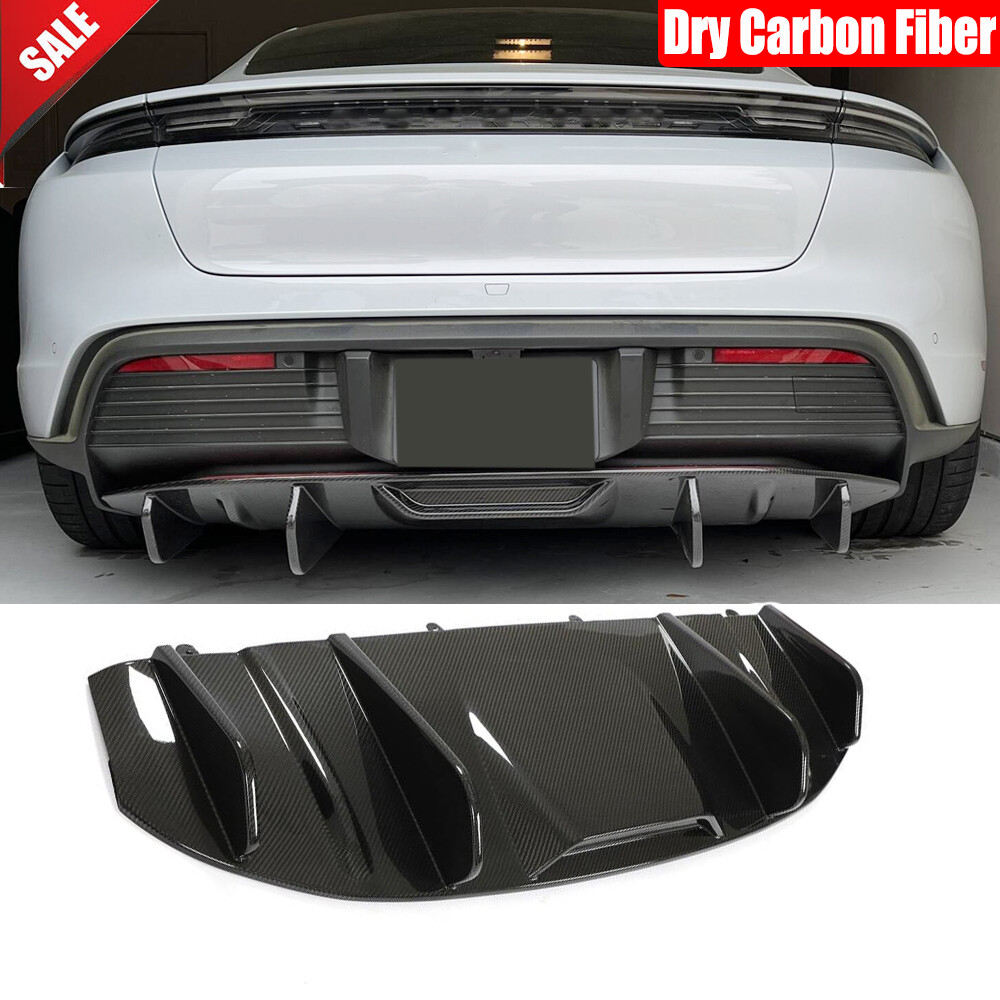 For Porsche Taycan 9J1 2019-2024 Dry Carbon Fiber Rear Bumper Diffuser Lip kits