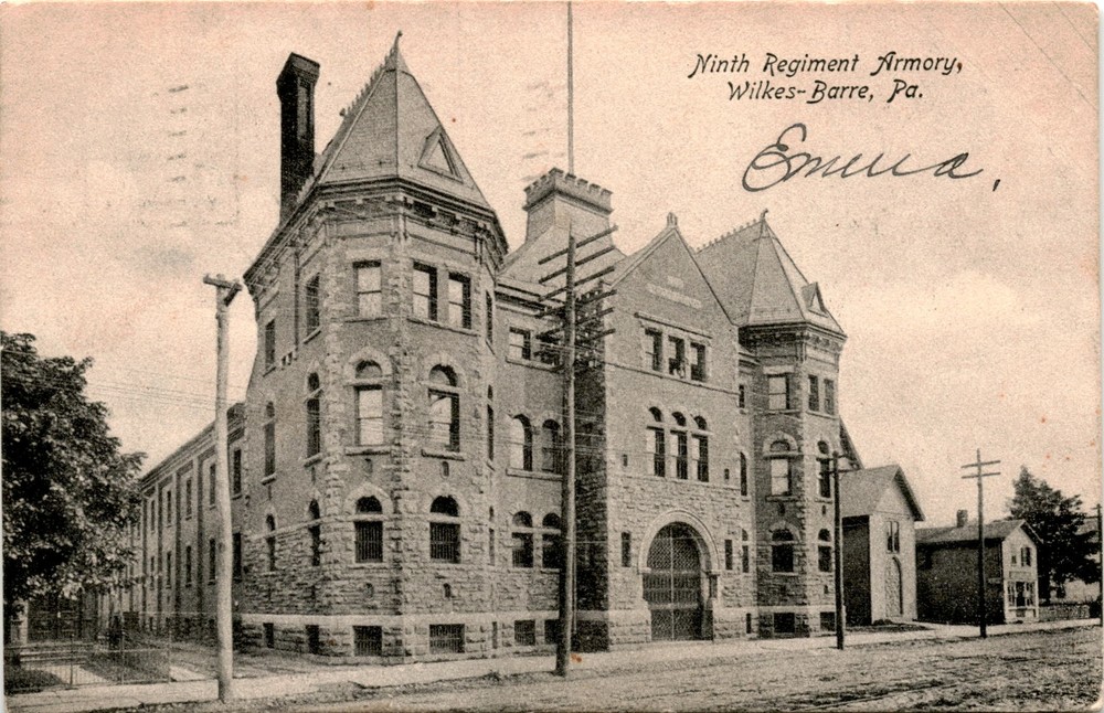 Historic Ninth Regiment Armory Postcard Wilkes-Barre PA Jos S Coons