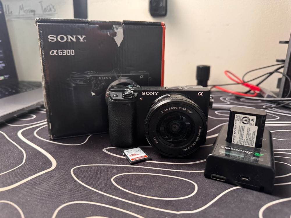 Sony Alpha A6300 24.2MP Mirrorless Digital Camera - Black (Kit with 16-50mm...