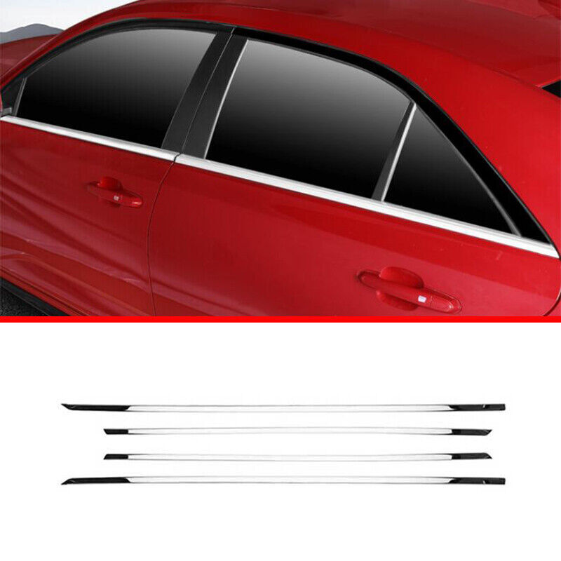 steel silver Windows Strip Sill Molding Cover Trim 4X For Cadillac CT4 2020-2024