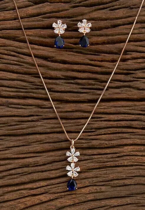 3Ct Pear Cut Simulated Blue Sapphire Women's Jewelry Set 14K Yellow Gold Plated
