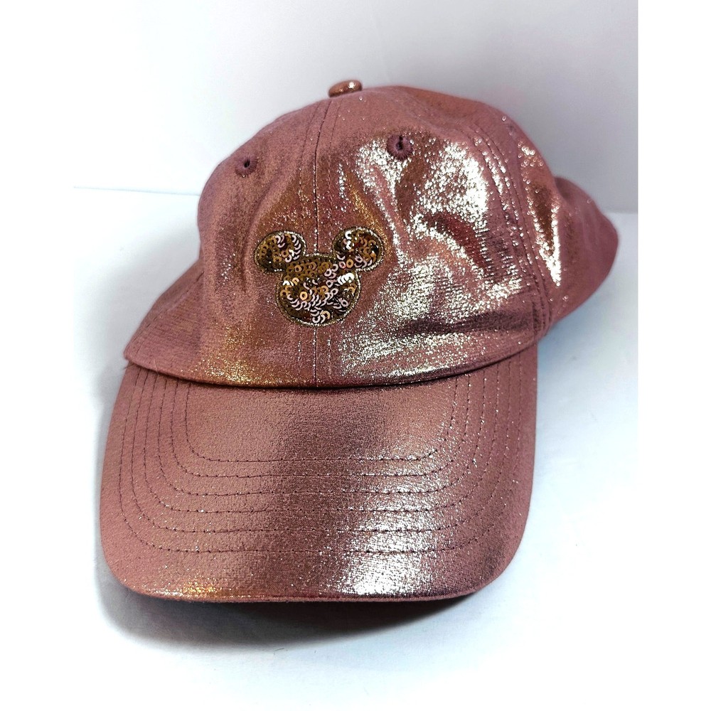 Rose Gold Disney Mickey Mouse Sequin Baseball Hat Adjustable Barbie Style