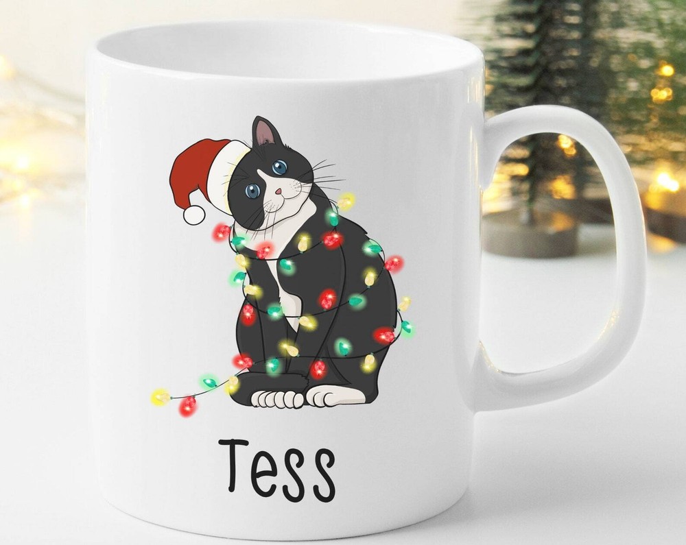 Personalised Christmas Mug Cat Christmas Mug Gift Mug For Kids Stocking Stuffer