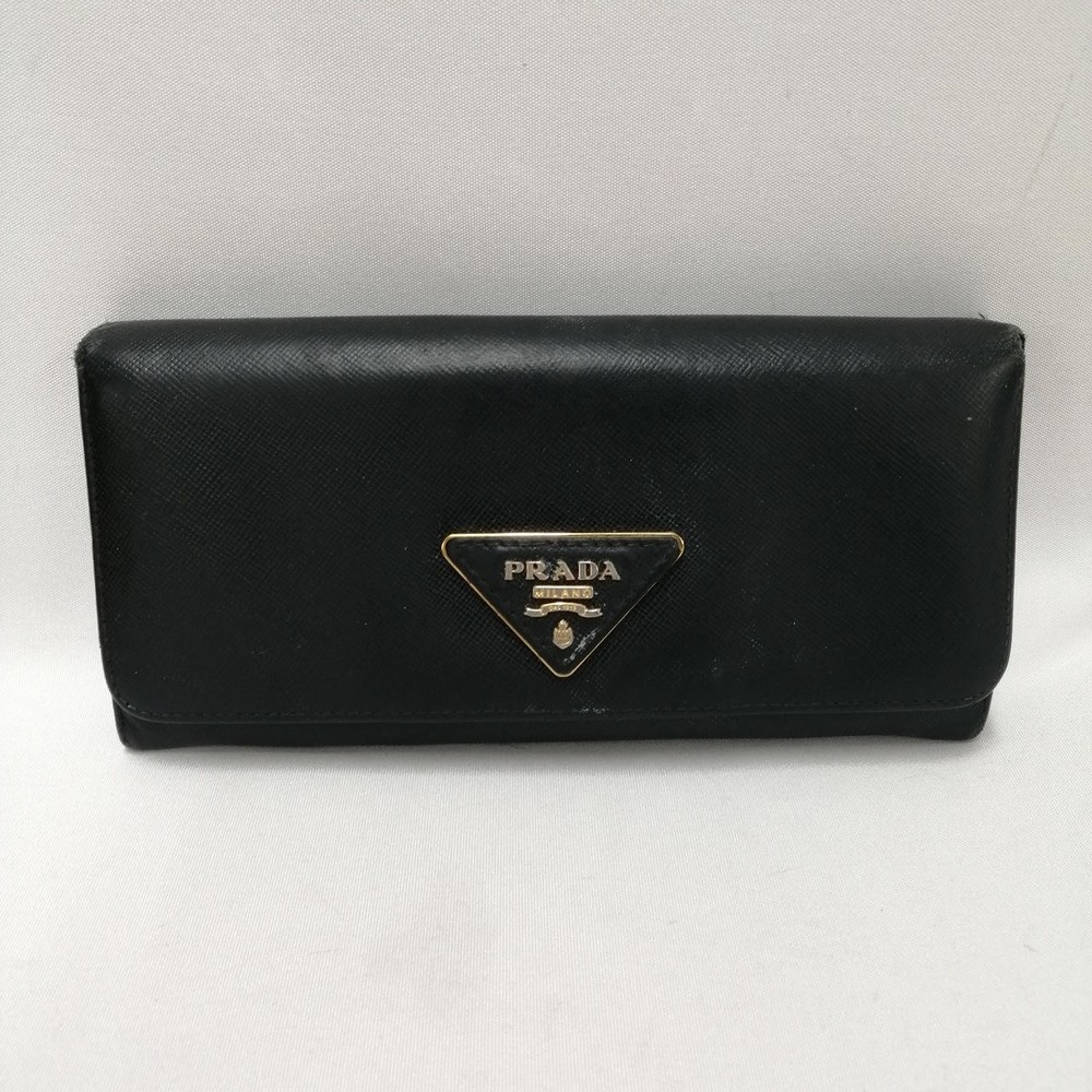 Prada Black Round Zip Wallet Compact & Stylish