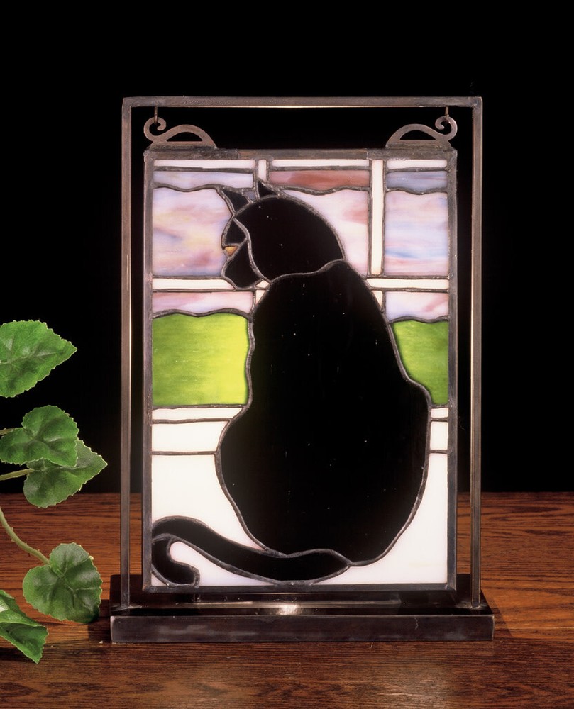 Meyda Tiffany 56834 Black Cat Stained Glass / Tiffany Specialty - Tiffany Glass