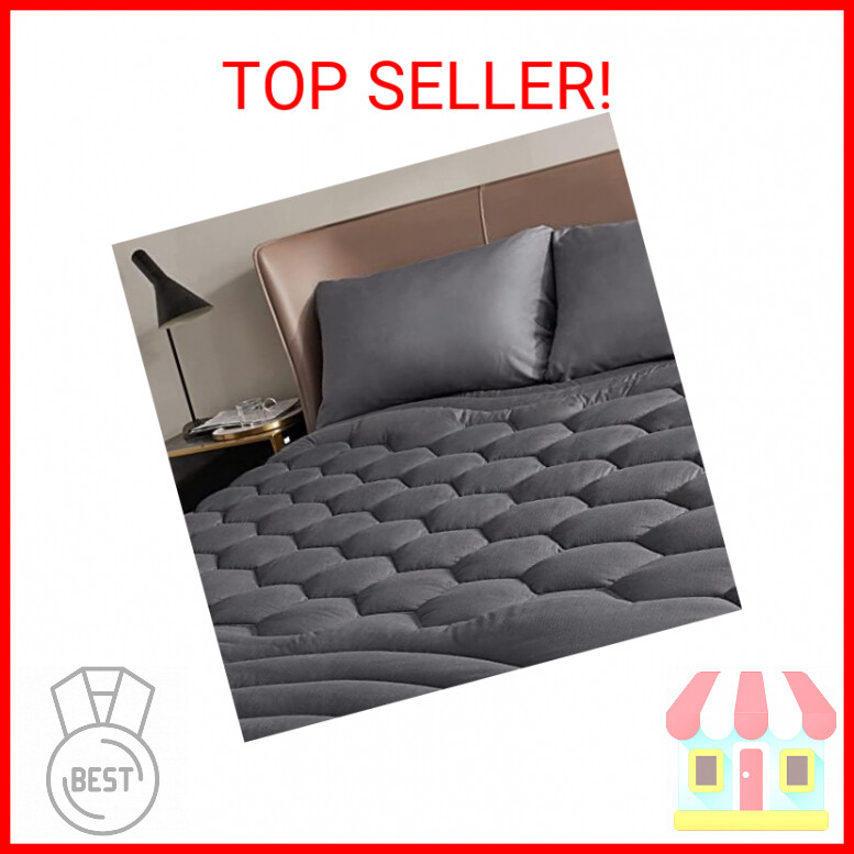 Bedsure Queen Size Mattress Pad - Soft Mattress Cover Padded, Quilted Fitted Mat