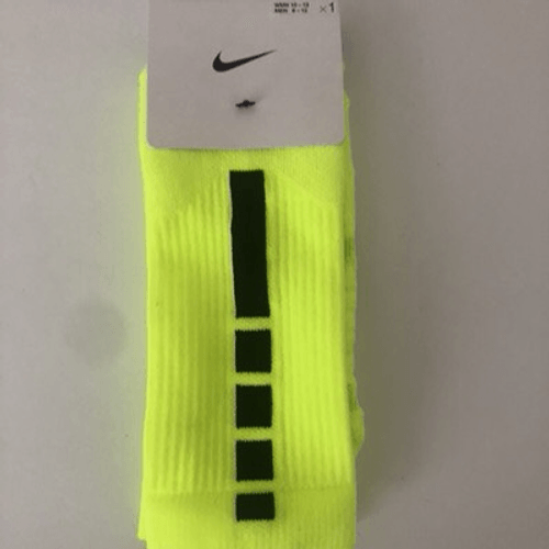 Nike Dri-fit Crew Socks 1PK Volt Size Women's 10-13/ Men's 8-12 Size Large