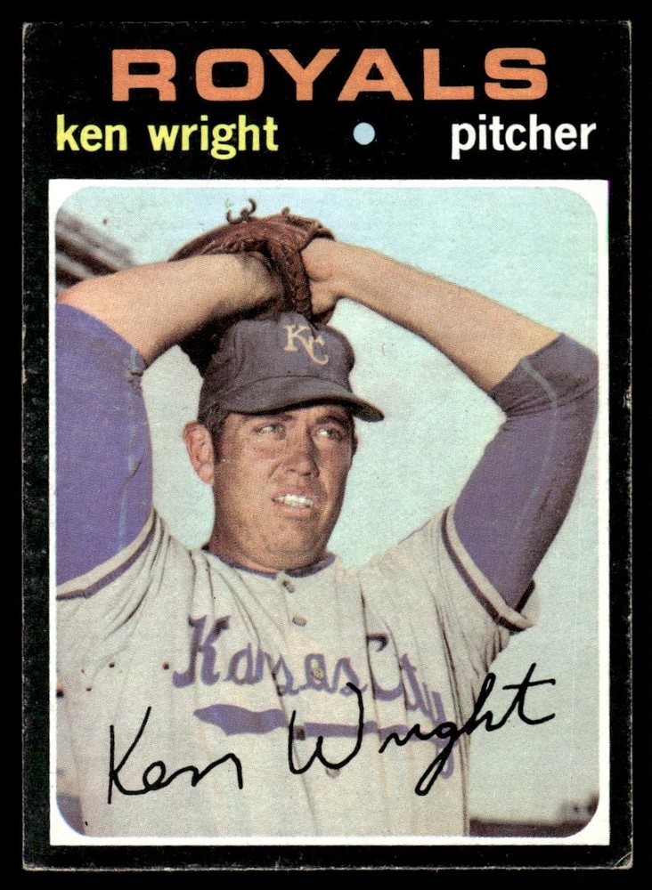 1971 Topps Ken Wright KC Royals Rookie Card #504 MLB Vintage Baseball