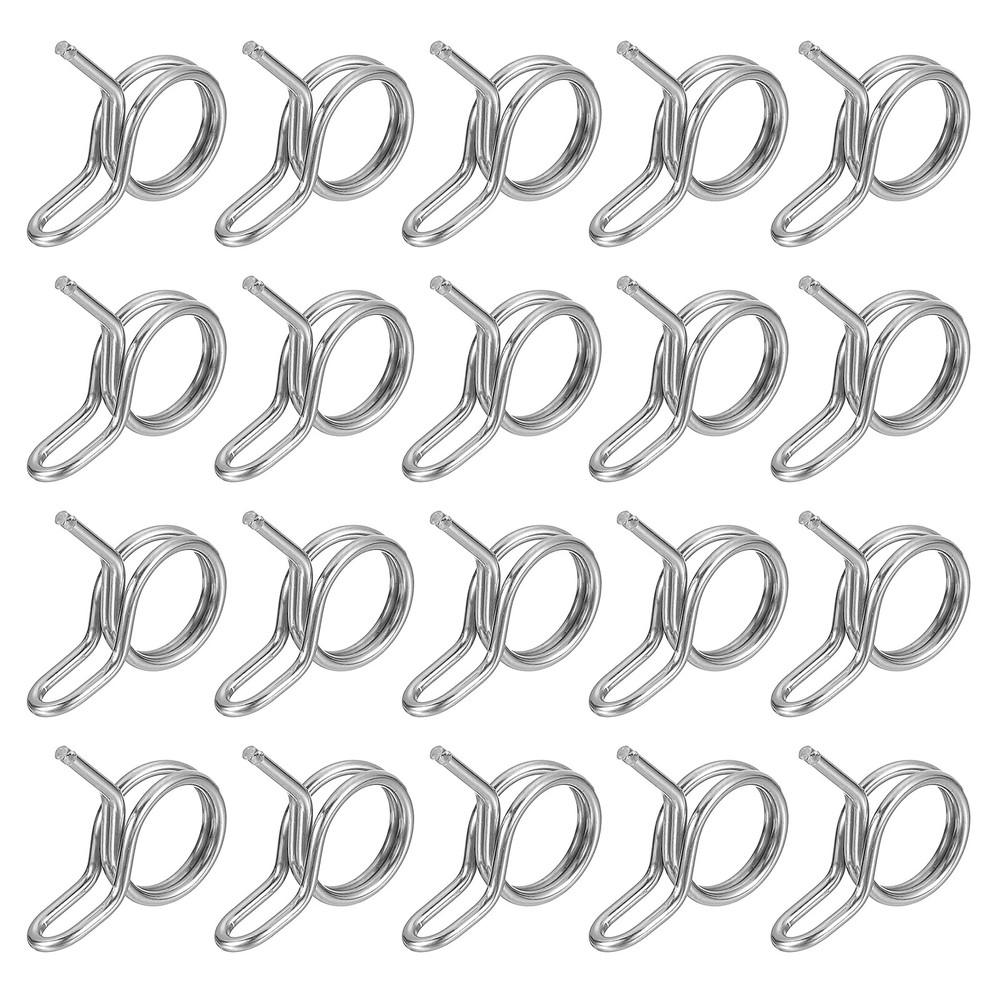 20Pcs 0.33-0.43 Inch Double Wire Spring Hose Clamp, Adjustable Spring Clips