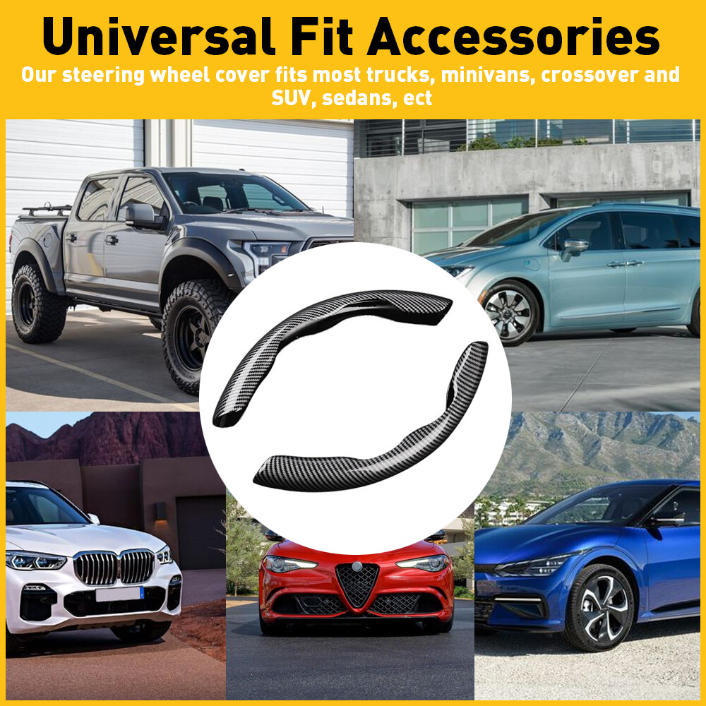 2-Pack Non-Slip Steering Wheel Covers 37-38cm Scratch Resistant Grip Boost