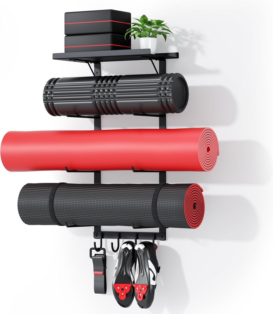 Yoga Mat Holder Wall Mount, Yoga Accessory Mat Storage Rack