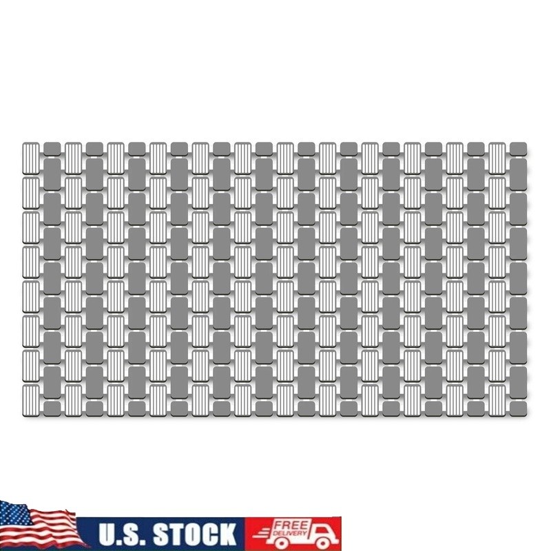 Non-Slip Tile Bath Mat for Shower Durable Strong Suction Cups PP+TPE Grey