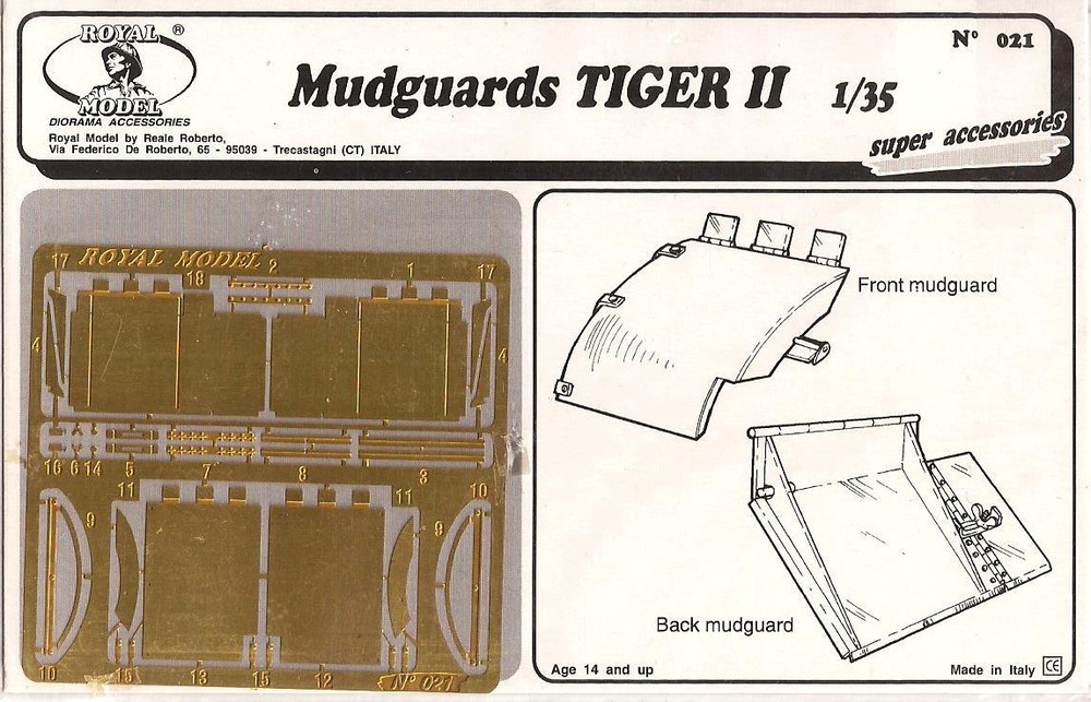 Royal-Tiger II Mudguards Fenders Set for Tamiya Brass Photoetched Detail #RO021