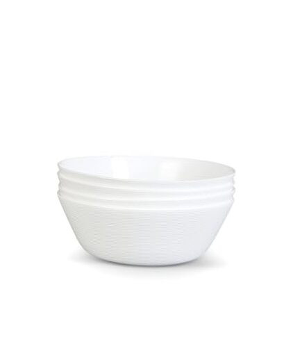 38 oz Large Opal Glass Soup Bowls, Set of 4 White 7.5 Inch Ramen Bowls