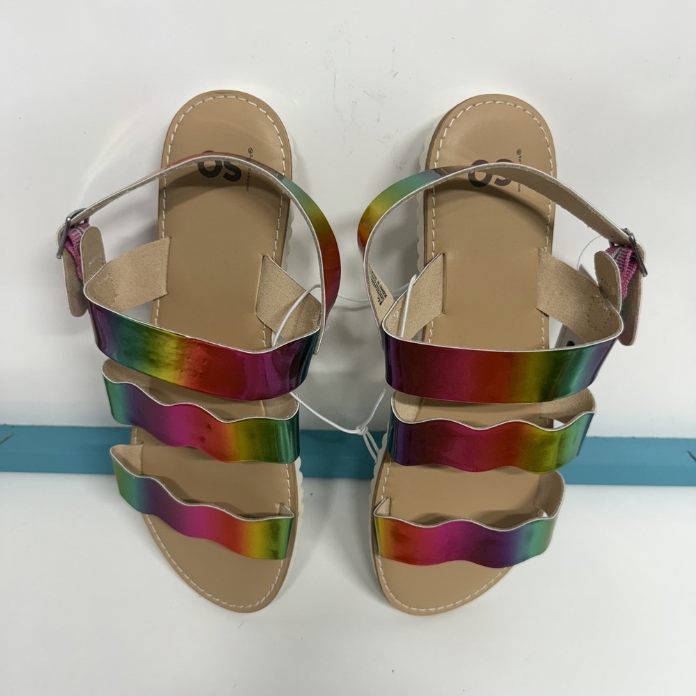 SO Girls Grayce rainbow Sandals Size 5 New with Tags Free Shipping