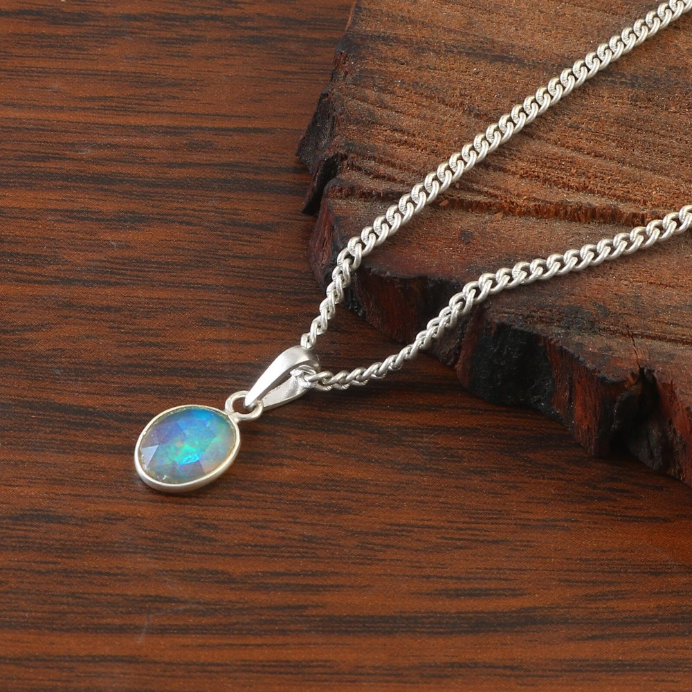 Minimal Opal Jewelry Welo Opal Lustrous Bezel Set Stone Christmas Sale J-134-image