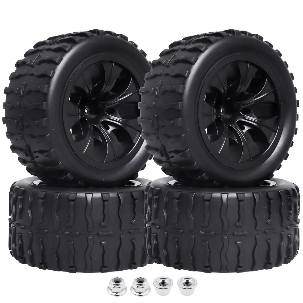 12mm Hex 1/10 RC Truck Wheels and Tires Set for Traxxas Rustler 2wd 4x4 VXL R...