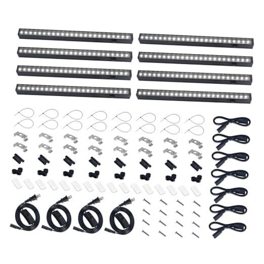 Plant Grow Lights, 5000K Full Spectrum Daylight T5 LED Grow Black Cover White