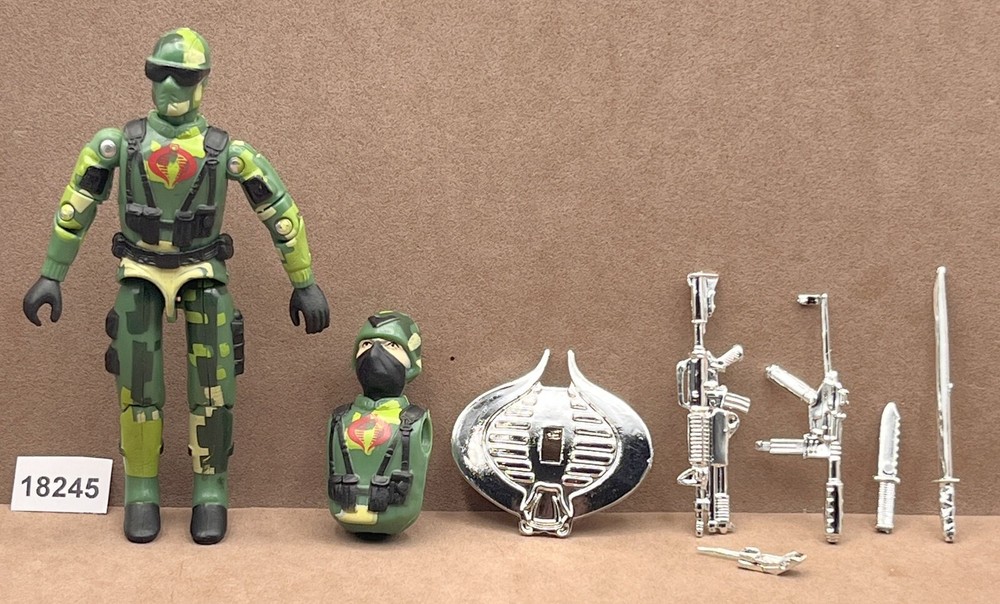BLACK MAJOR Agent X 3.75 Jungle Camo GI Joe Figure with Chrome Accs #2