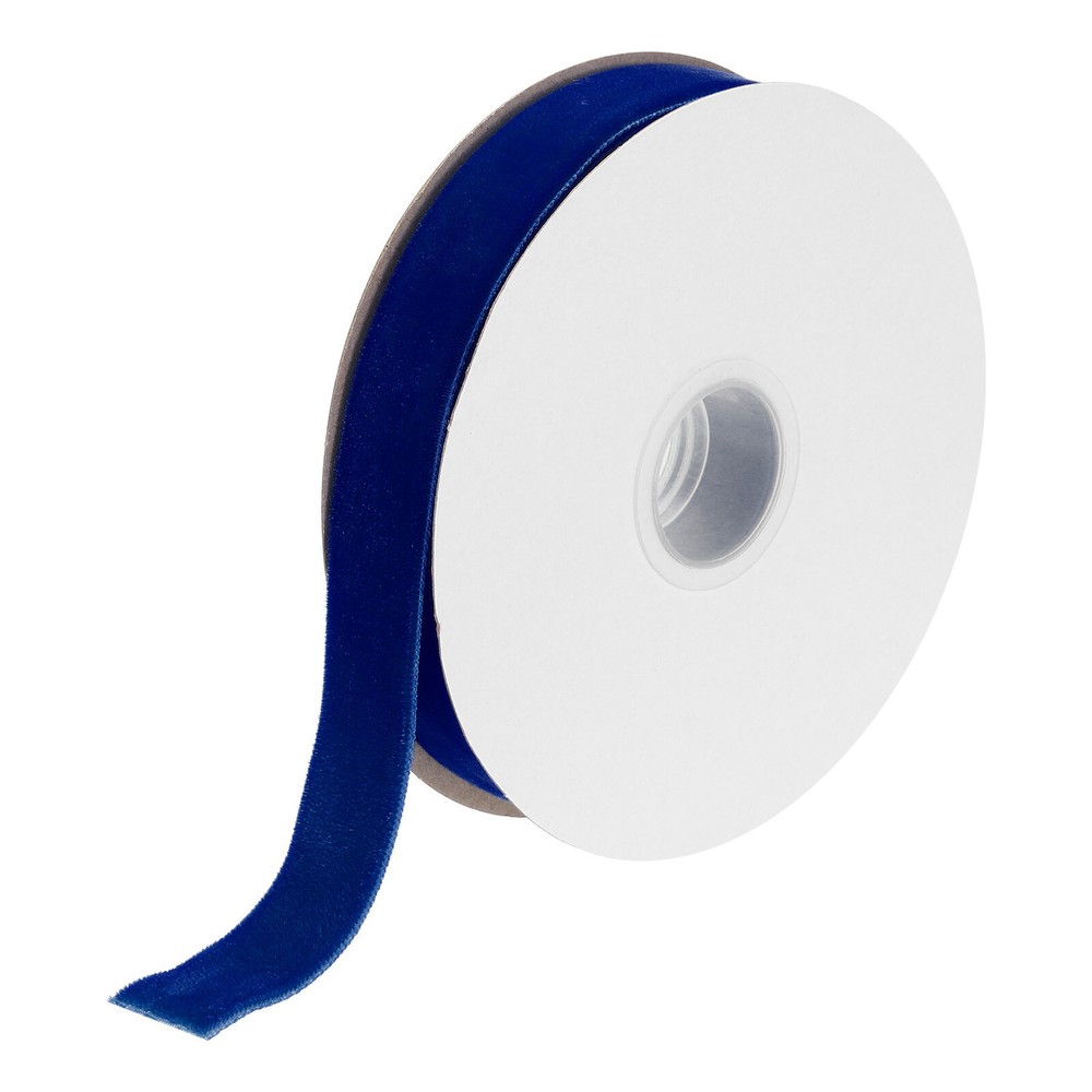 Velvet Ribbon 3/4 Inch x 10 Yard Single Face Spool Silky Fabric Dark Blue