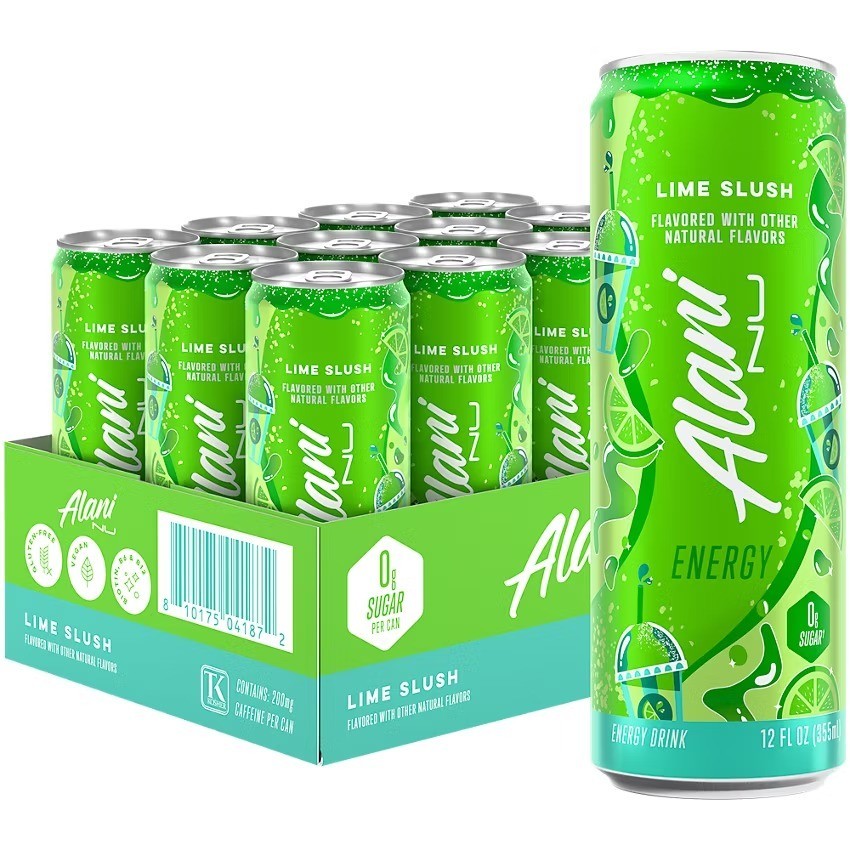 Alani Nu Energy Drink - Lime Slush Limited Time Flavor (12 Drinks, 12 Fl. Oz. Ea-image