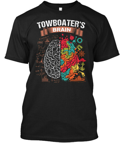 Towboaters Brain T-Shirt Made in the USA Size S to 5XL