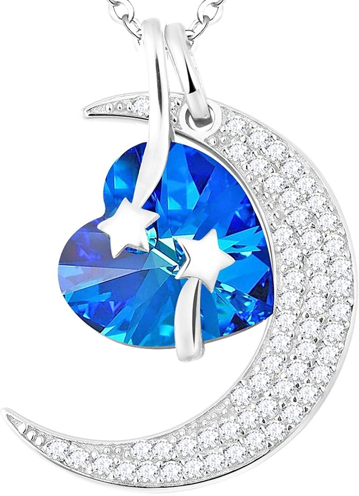 Mothers Day Necklace Gifts for Mom Birthstone Jewelry Aquamarine Sterling Silver-image