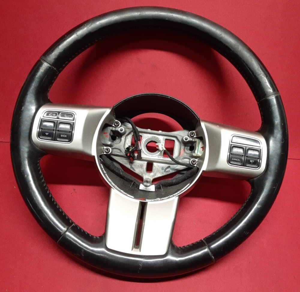 2011 - 2013 Jeep Grand Cherokee Black Leather Steering Wheel w/ Cruise