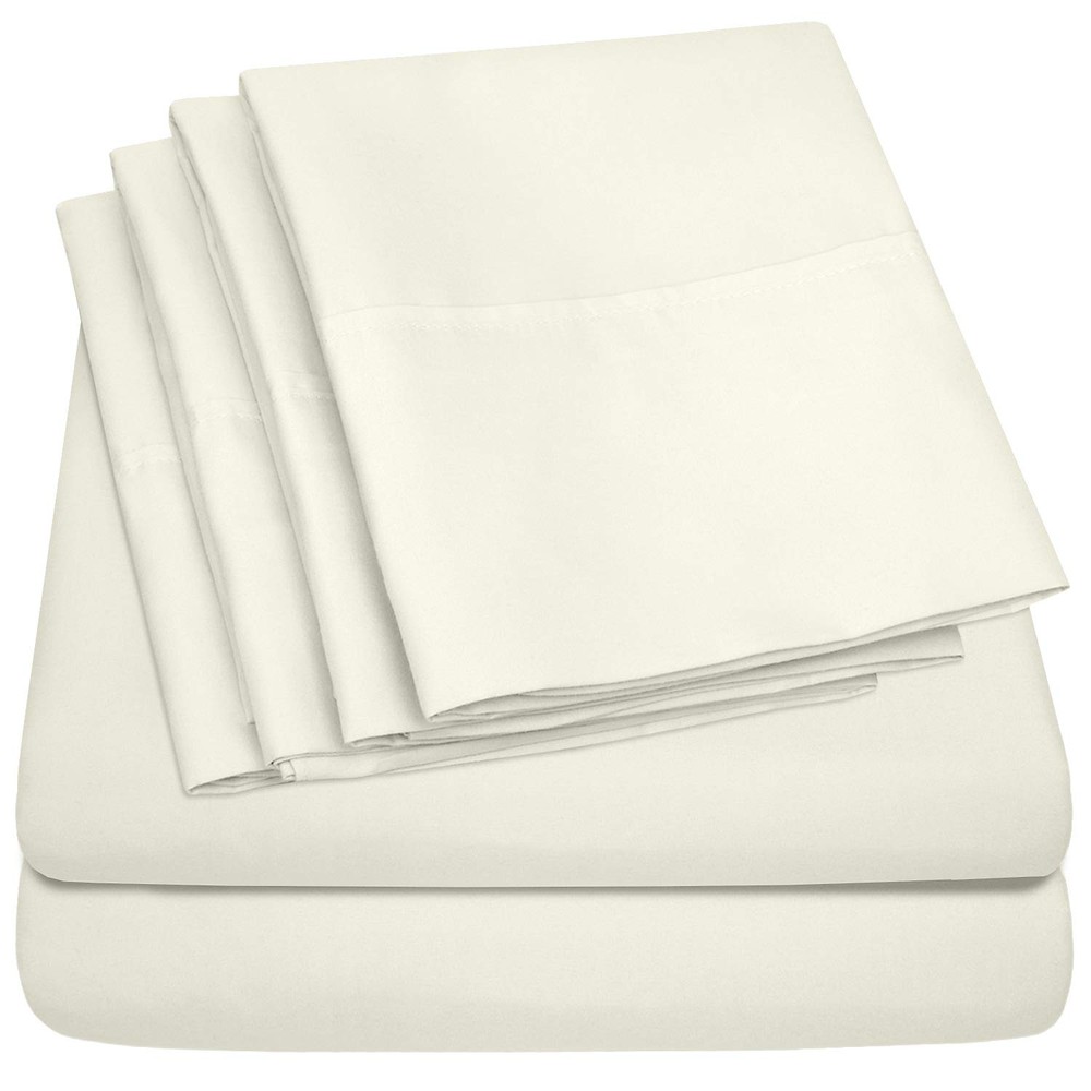 Queen Sheets Ivory - 6 Piece 1500 Supreme Collection Fine Brushed Microfiber ...