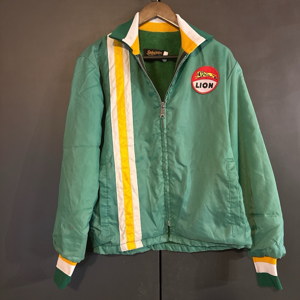 Vintage Lion Gas Station Windbreaker Jacket Adult Small Nylon Faded Beautiful