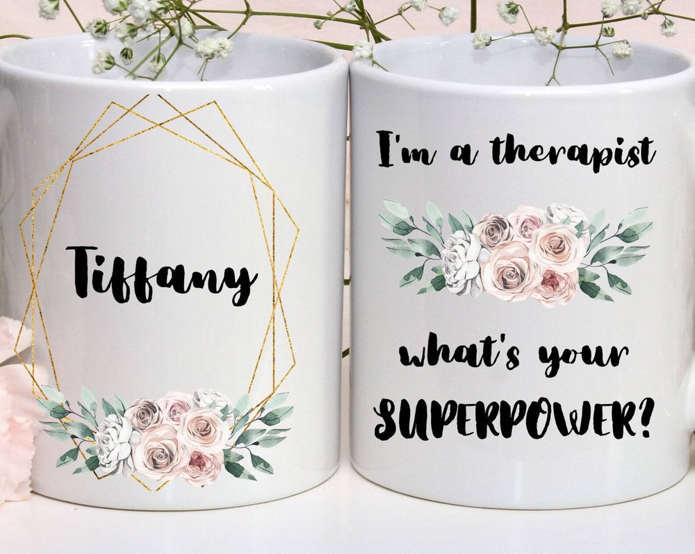 Personalized Custom Profession Mug Therapist Mug What's Your Superpower Coffee