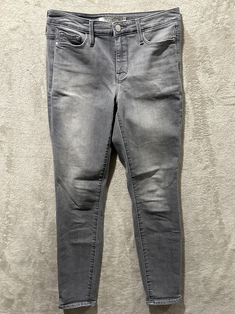 Athleta Jeans Womens Size 2 Gray Sculptek Skinny Ladies